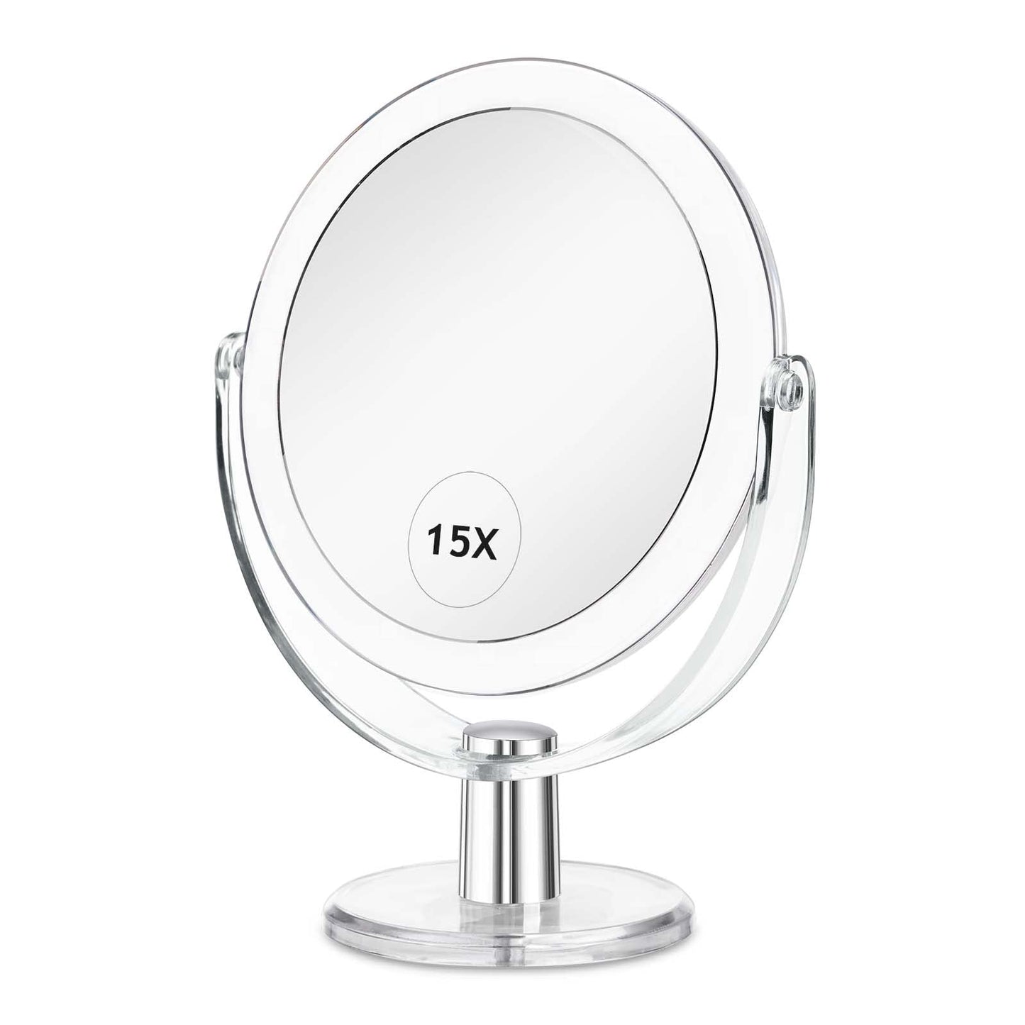 CLSEVXY Vanity Makeup Mirror with Stand, 1X/15X Magnification Double Sided 360 Degree Swivel, Portable Table Desk Counter top Magnifying Mirror Beauty and Personal Care CLSEVXY