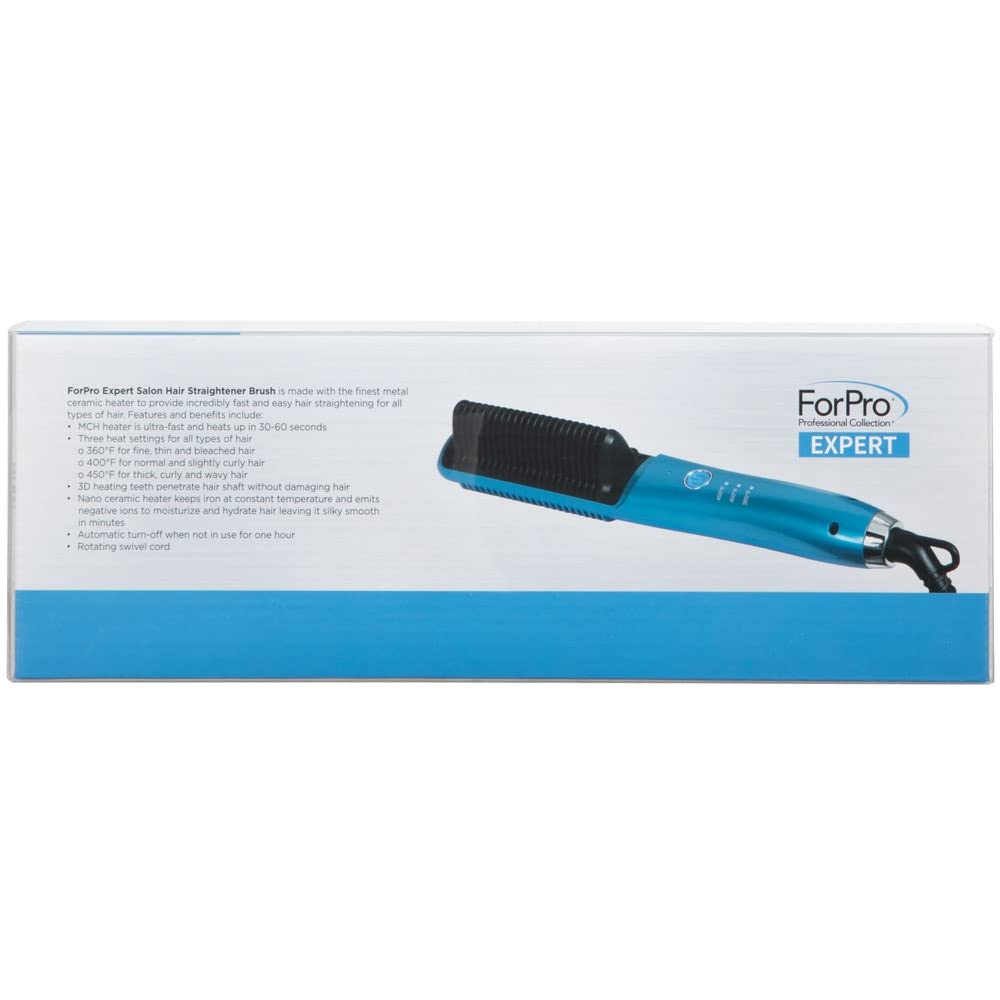 ForPro Professional Collection Expert Salon Hair Straightener Brush, Ultra-Fast Nano Ceramic Heater with 3D Heating Teeth, 3 Heat Settings, Auto-Off Beauty & Personal Care ForPro Professional Collection