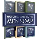 NATURAL AMERICAN Men’s Bar Soap - Mens Cologne Scents, 100% All Natural, Essential Oils, Organic Shea Butter, No Harmful Chemicals - (6pk) Soap for a Beauty & Personal Care NATURAL AMERICAN