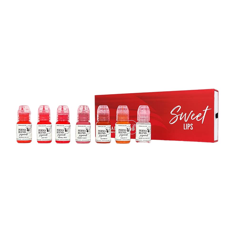 Perma Blend Sweet Lip Set of 6 Pink and Red 0.5 oz Each