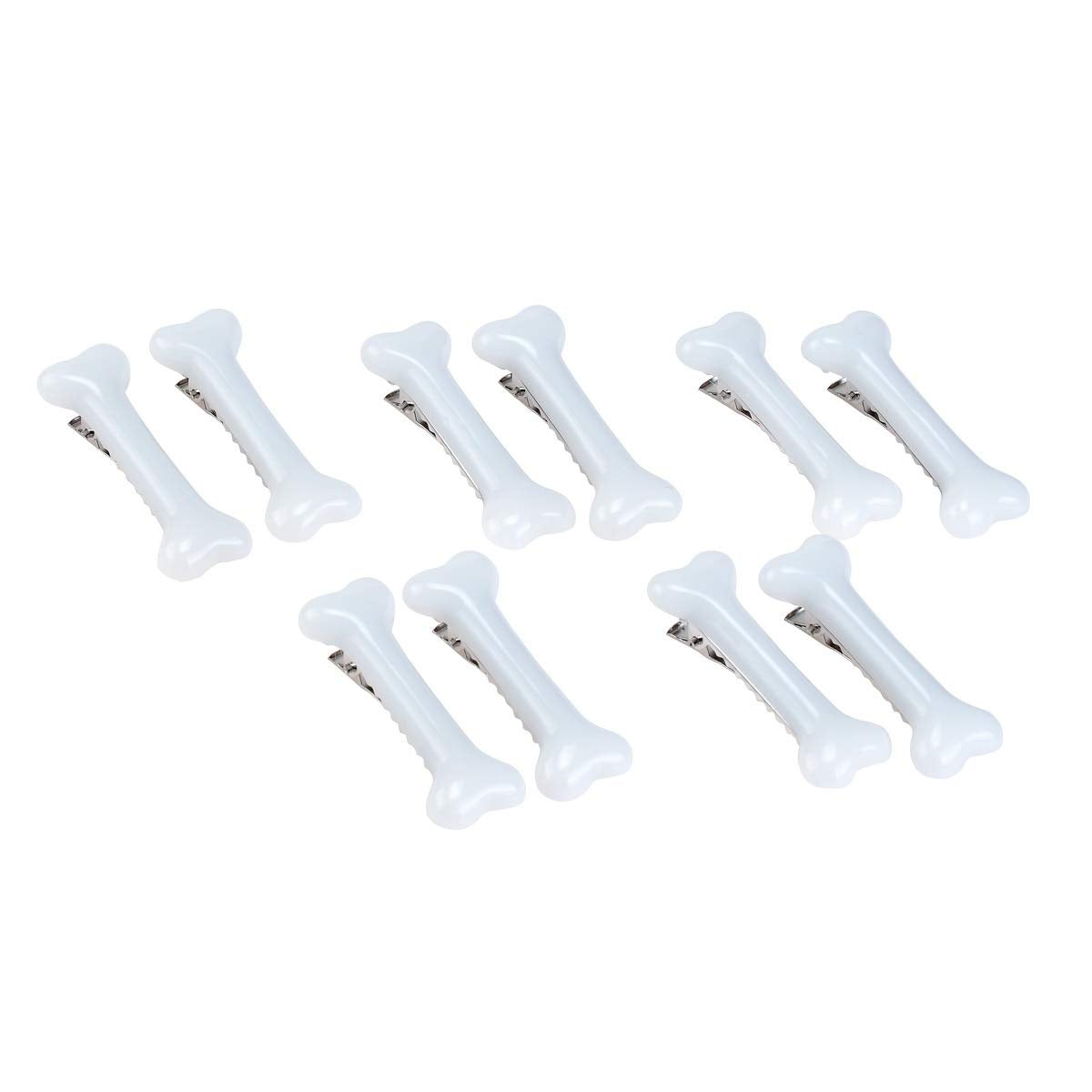 BinaryABC White Dog Bone Hair Clips Hairpins Barrette,Halloween Cosplay Party Accessories,10Pcs Beauty & Personal Care BinaryABC