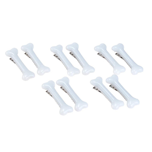BinaryABC White Dog Bone Hair Clips Hairpins Barrette,Halloween Cosplay Party Accessories,10Pcs Beauty & Personal Care BinaryABC