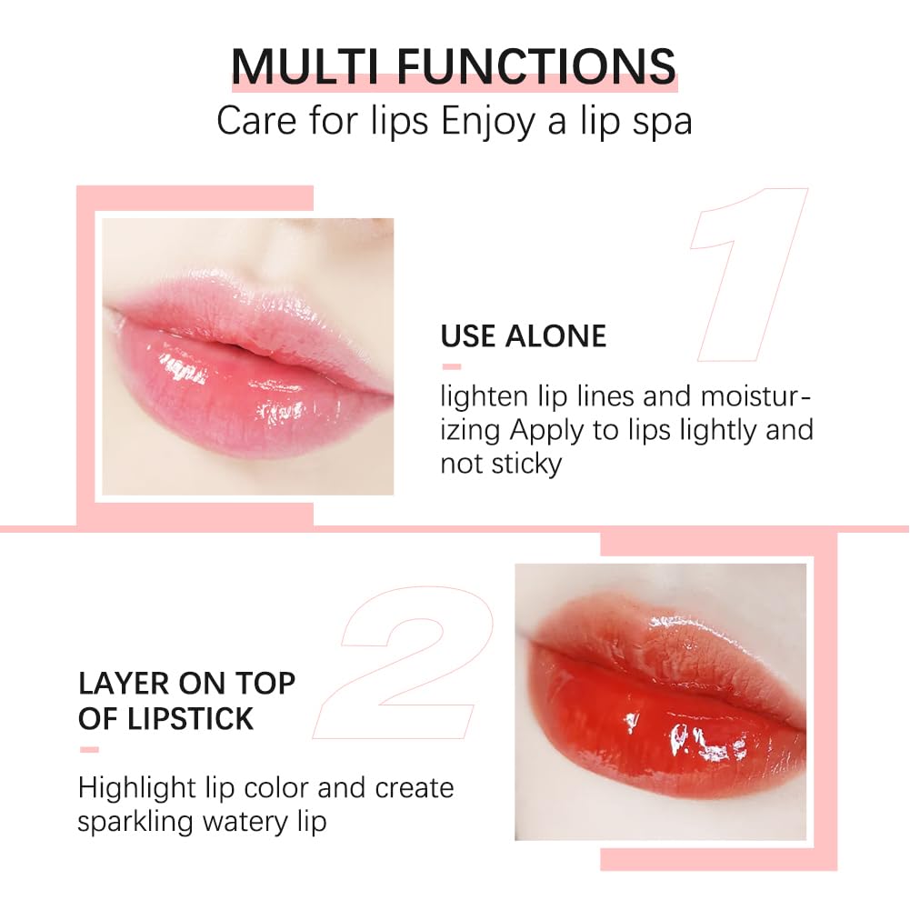 Fovcos Hydrating Lip Oil - Moisturizing, Plumping Lip Gloss Balm With Cherry Tint Beauty & Personal Care Fovcos