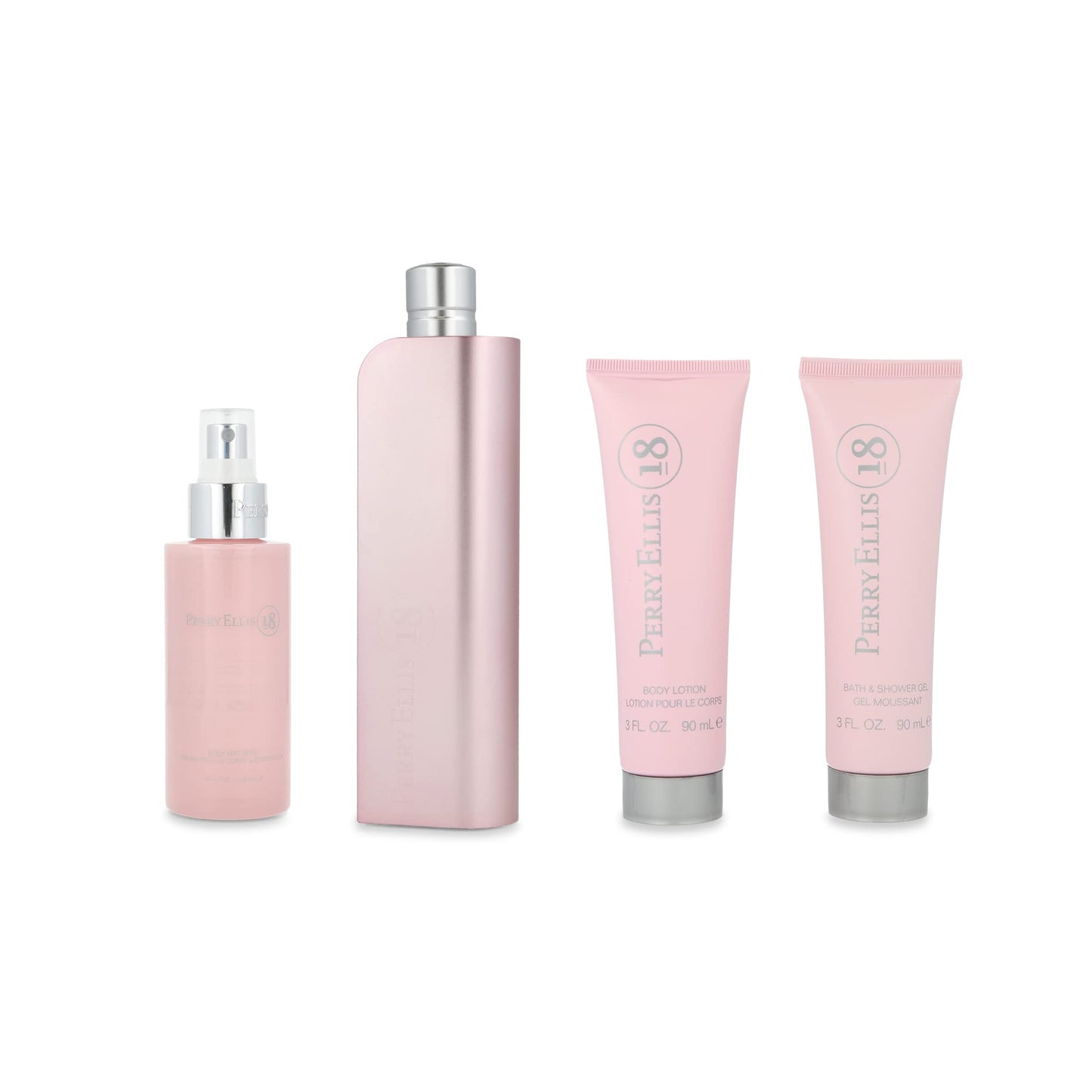 Perry Ellis 18 Women 3.4oz EDP Spray, 3oz Body Lotion, 4oz Body Mist, 3oz Bath and Shower Gel 4 Pc Gift Set Beauty & Personal Care Perry Ellis