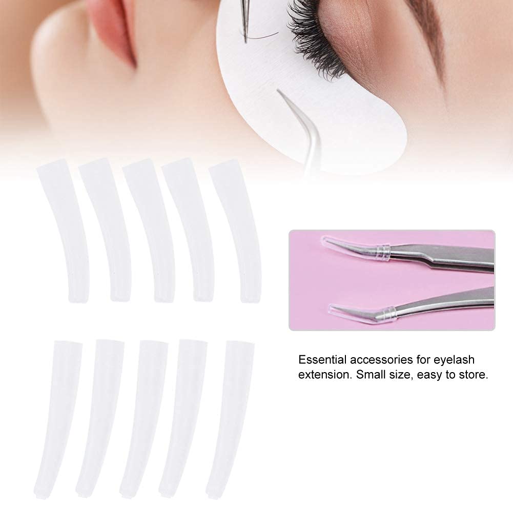 Transparent Plastic Elbow Tweezers Protective Cover - 10pcs Non-Slip Silicone Anti-Dust Eyelash Grafting Tool for Beauty Salon & Makeup College Beauty and Personal Care Alucy