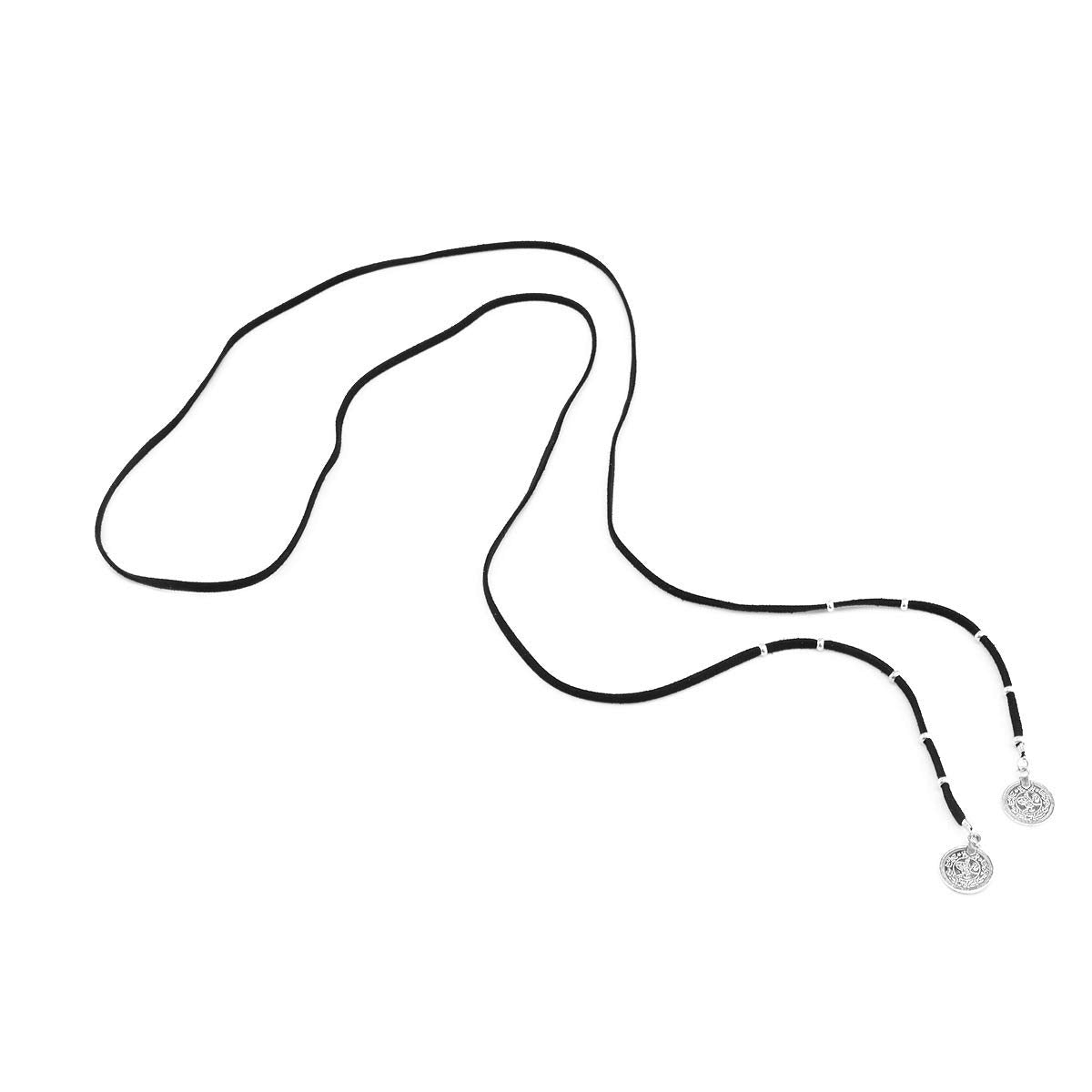 DoubleNine Bohemian Wrap Choker Layered Necklace Retro Vegan Suede Lariat Beach Accessories with Coin Tassels for Women Girls Beauty & Personal Care Doubnine