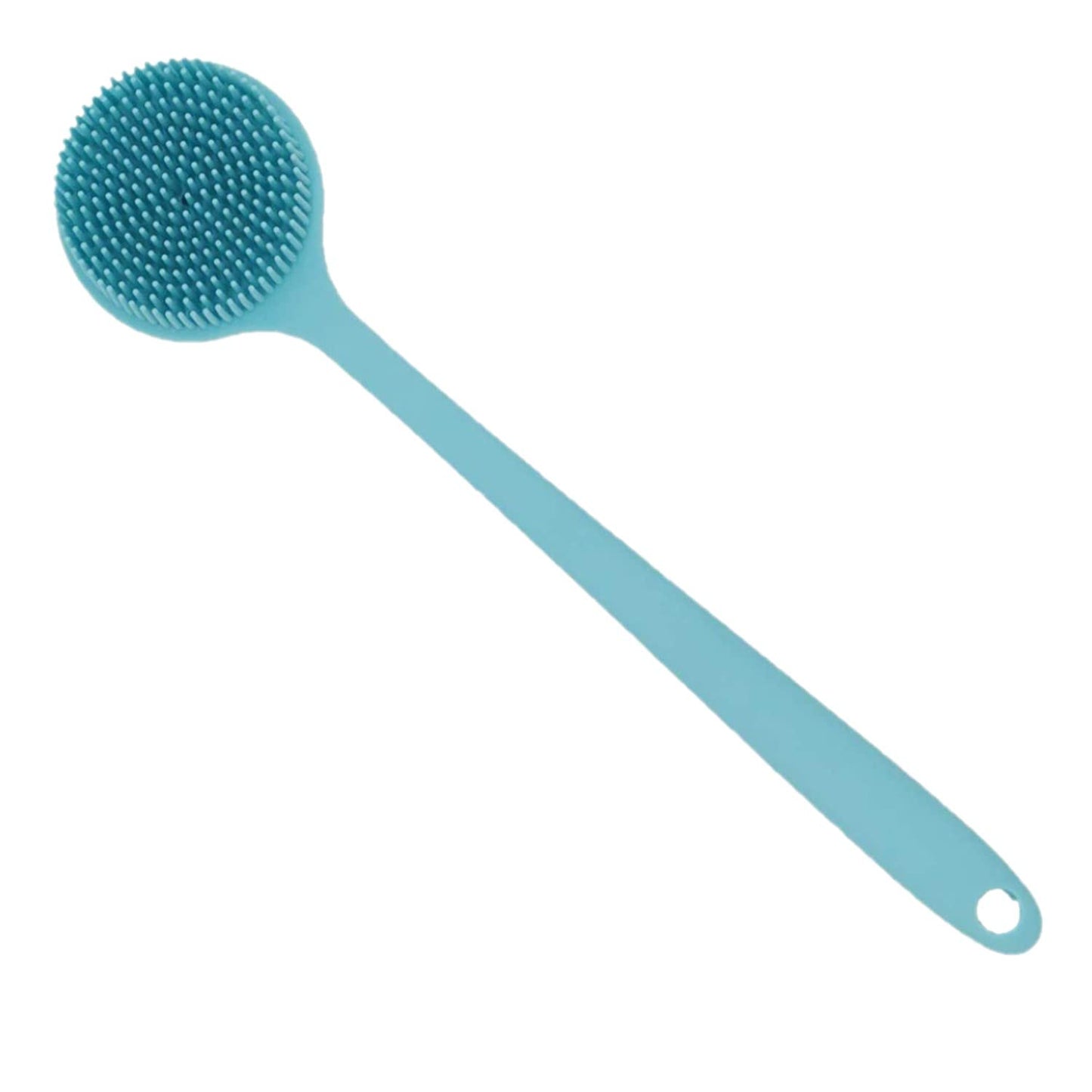 Long Handle Silicone Body Scrubber for Shower, Dual-Sided Back Scrubber Brush with Soft Bristles&Massage Nodes, Exfoliating Bath Brush for Hard Beauty and Personal Care Cinlitek