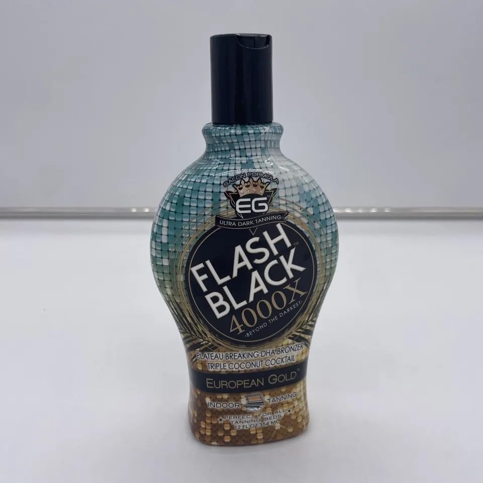 European Gold Flash Black 4000X Indoor Tanning Lotion with Time-Release DHA Bronzers, 12 oz Beauty & Personal Care Flash Black