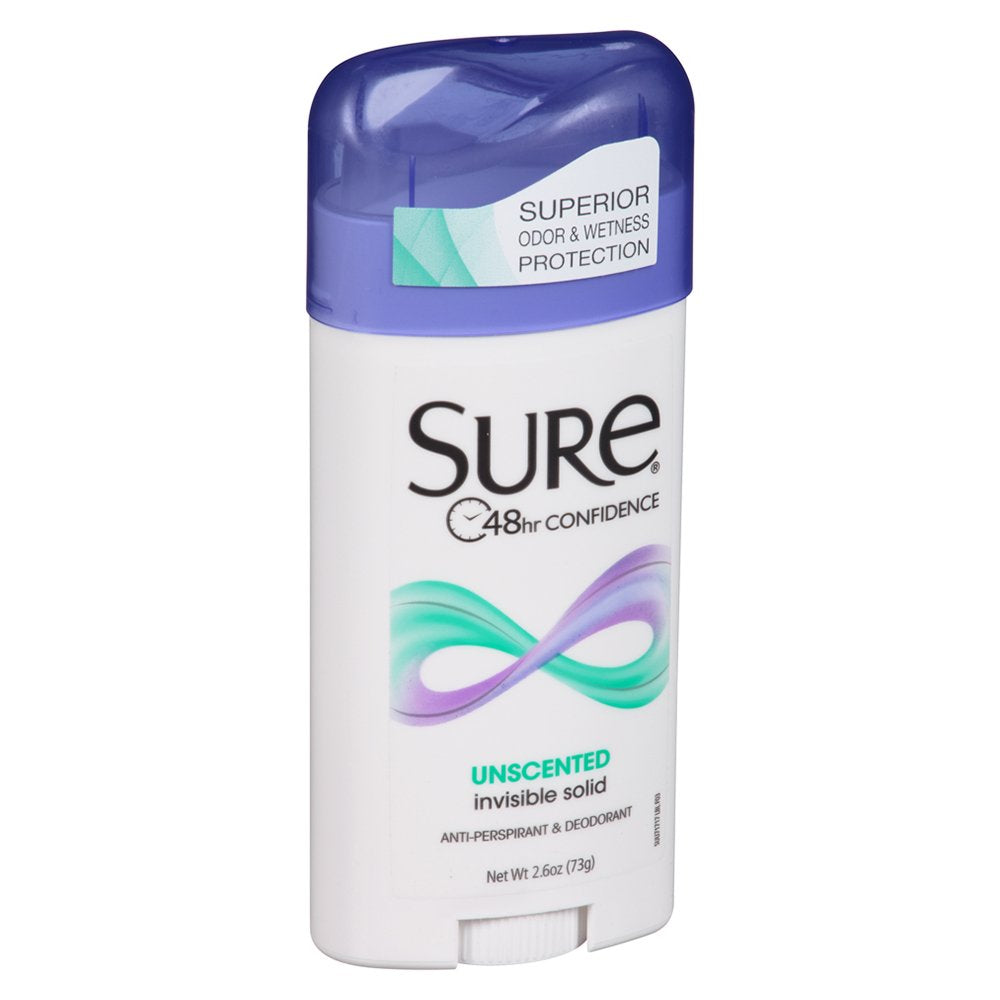 SURE, Antiperspirant Deodorant, Solid, Unscented, 2.6 Ounce (Pack of 6) Beauty and Personal Care Sure