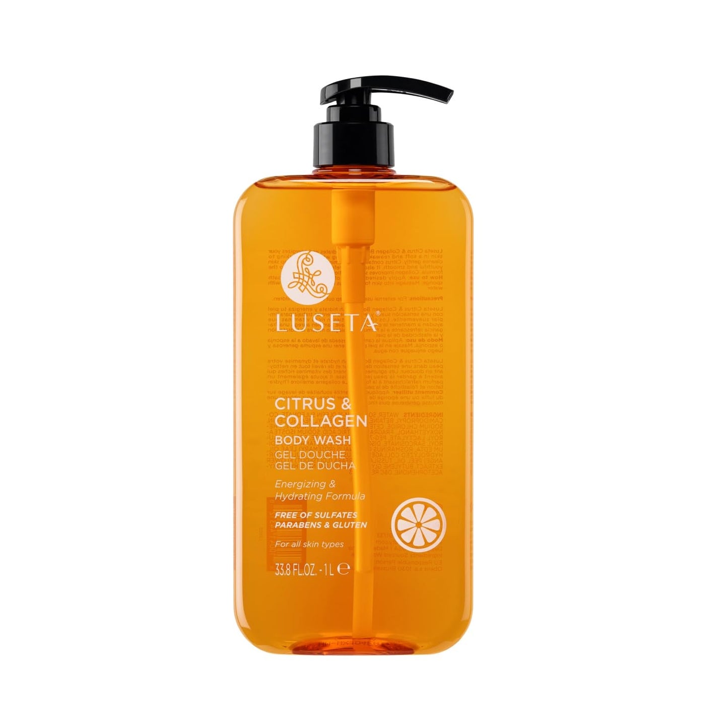 Luseta Citrus & Collagen Body Wash Nourishing & Refreshing Cleanser Enhances Skin Elasticity & Hydration Suitable for All Skin Types 33.8oz Beauty & Personal Care L LUSETA