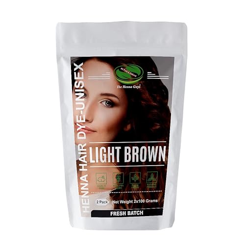 2 Packs Of Light Brown Henna Hair & Beard Color/Dye 100 Grams - Natural Hair Color, Plant-based Hair Dye - The Henna Guys Beauty & Personal Care The Henna Guys