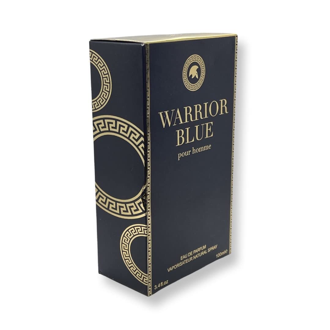 United Scents WARRIOR BLUE pour homme Eau de Parfum - 3.4 Fl Oz Fragrance for Men - Top Notes: Mint, Green Apple and Lemon Beauty & Personal Care United Scents