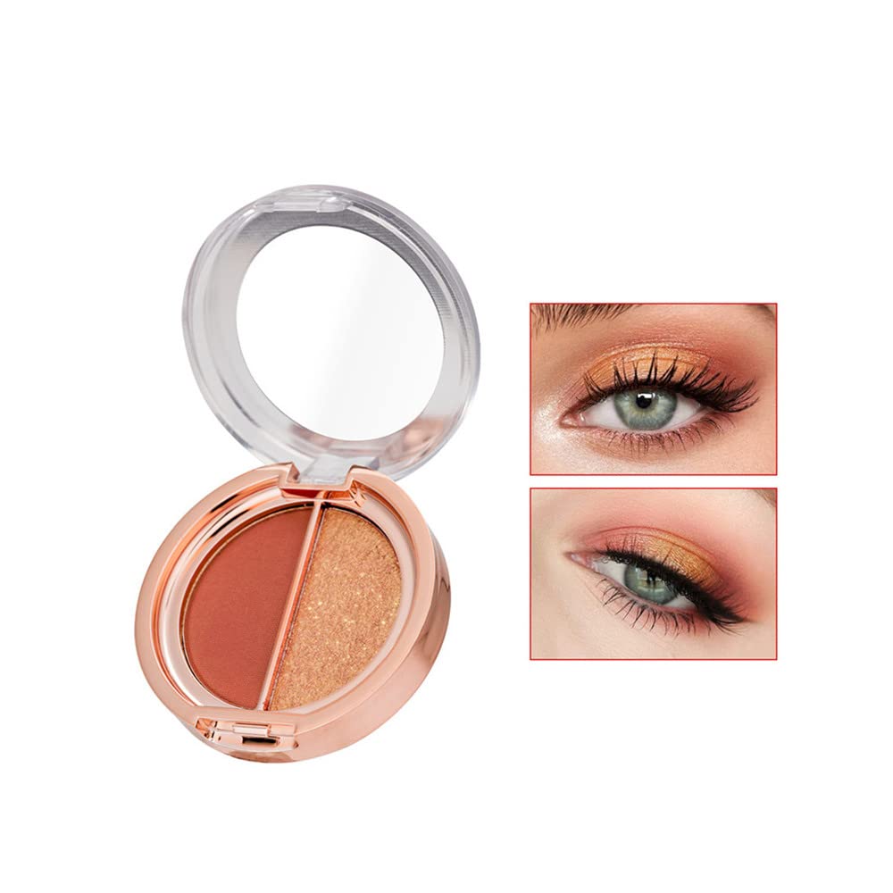 Timipoo Double color eye shadow, high pigment eye makeup palette, matte shimmer metal eye shadow powder, waterproof and durable color eye makeup Beauty & Personal Care Timipoo