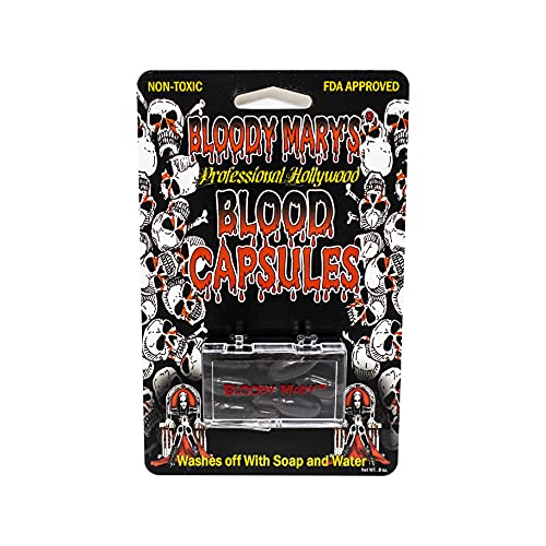 Bloody Mary's Professional Hollywood Fake Blood Capsules Vampire FX Special Effects Horror Halloween (6 PACK) Beauty & Personal Care Bloody Mary
