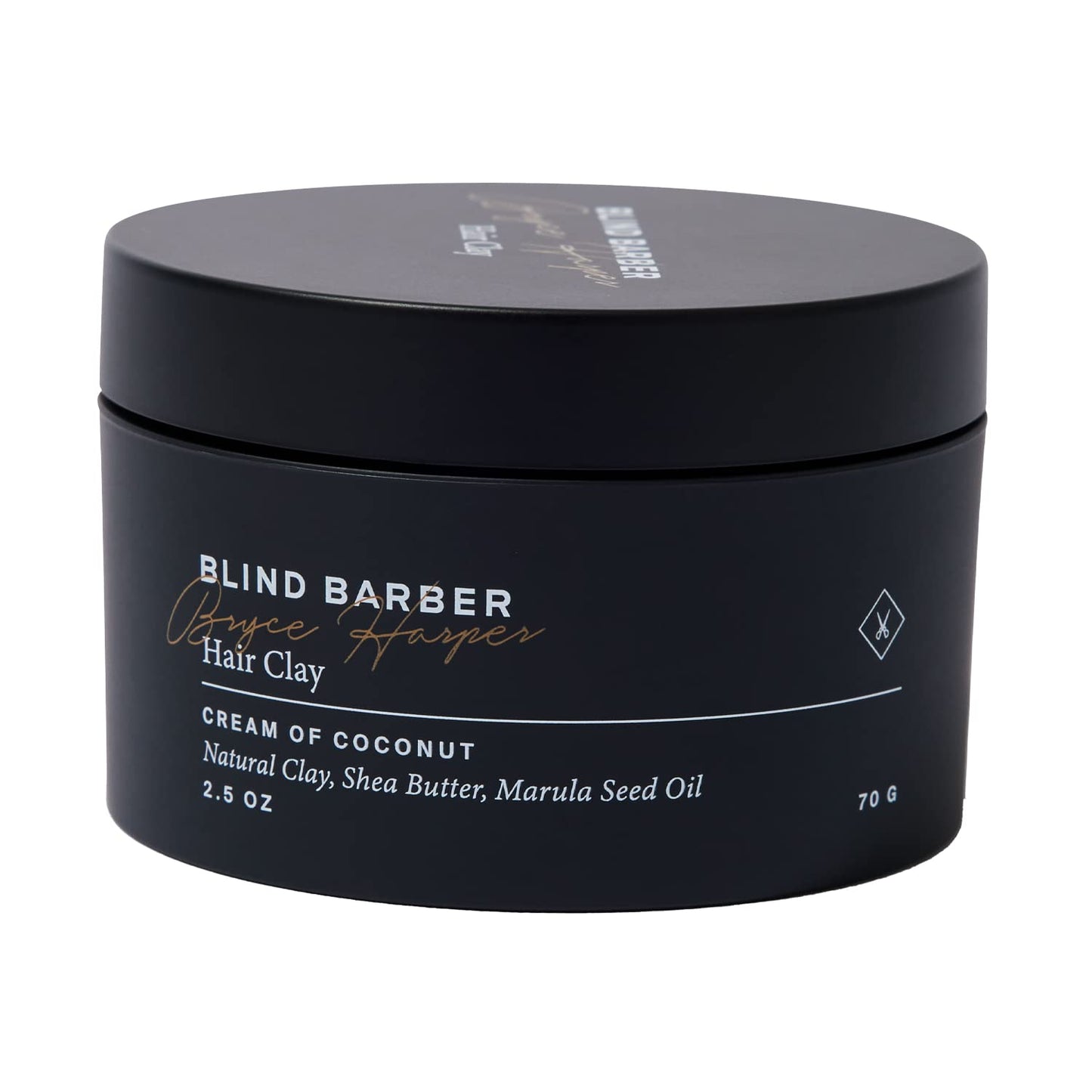 Blind Barber Bryce Harper Hair Clay - Matte Clay Pomade for Men - Medium to Strong Hold - Infused with Kaolin, Shea Butter & Marula Seed Oil - Coconut Beauty & Personal Care Blind Barber