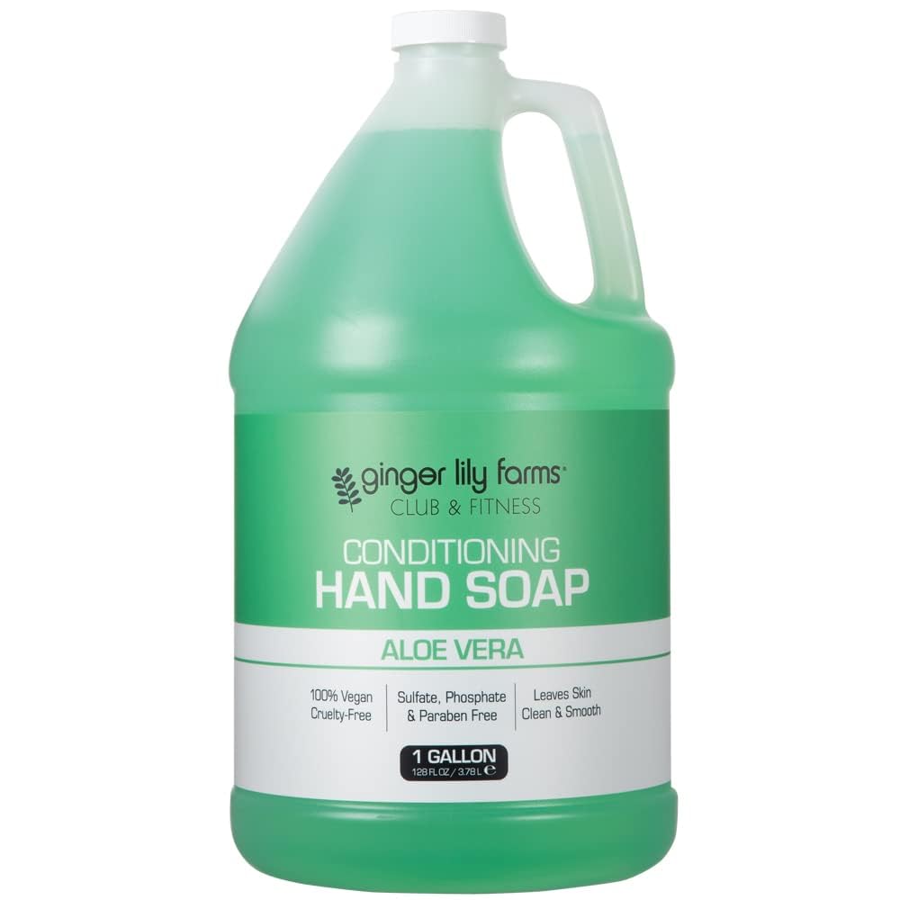 Ginger Lily Farms Club & Fitness Conditioning Liquid Hand Soap Refill, 100% Vegan & Cruelty-Free, Aloe Vera Scent, 1 Gallon (Pack of 4) Beauty & Personal Care Ginger Lily Farms