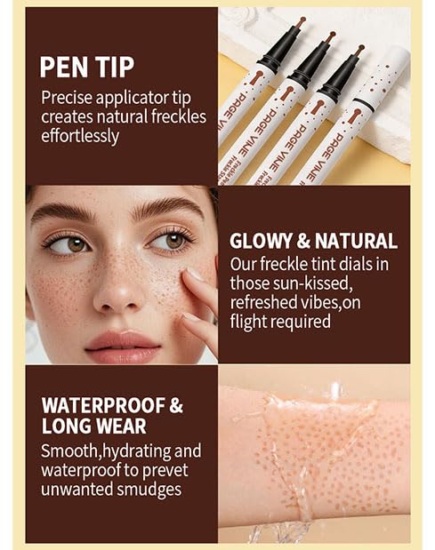 TAIKELOP Dual-Ended Freckle Stamp Pen - Realistic Faux Freckles Makeup with Soft Sponge Stamp & Precision Tip - Waterproof Long-Lasting Freckle Marker Beauty & Personal Care TAIKELOP
