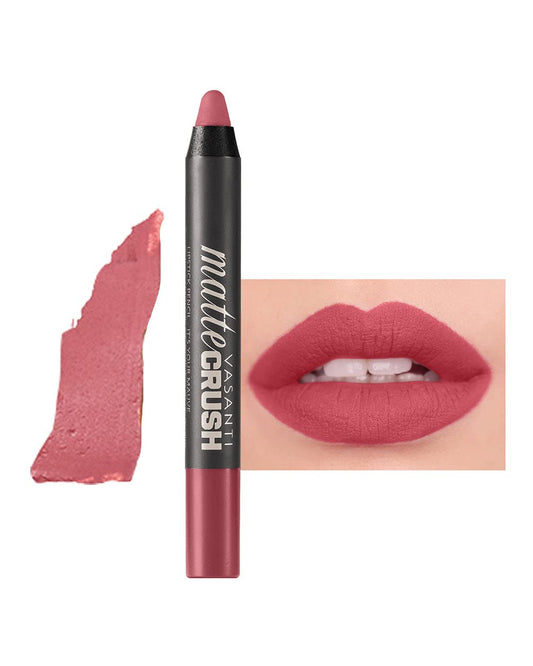 VASANTI Matte Crush Lipstick Pencil (Blushing) | Long-Lasting, Water-Resistant Lip Liner Pencil that Won’t Smudge | Highly Pigmented, Soft Matte Lip Beauty & Personal Care VASANTI