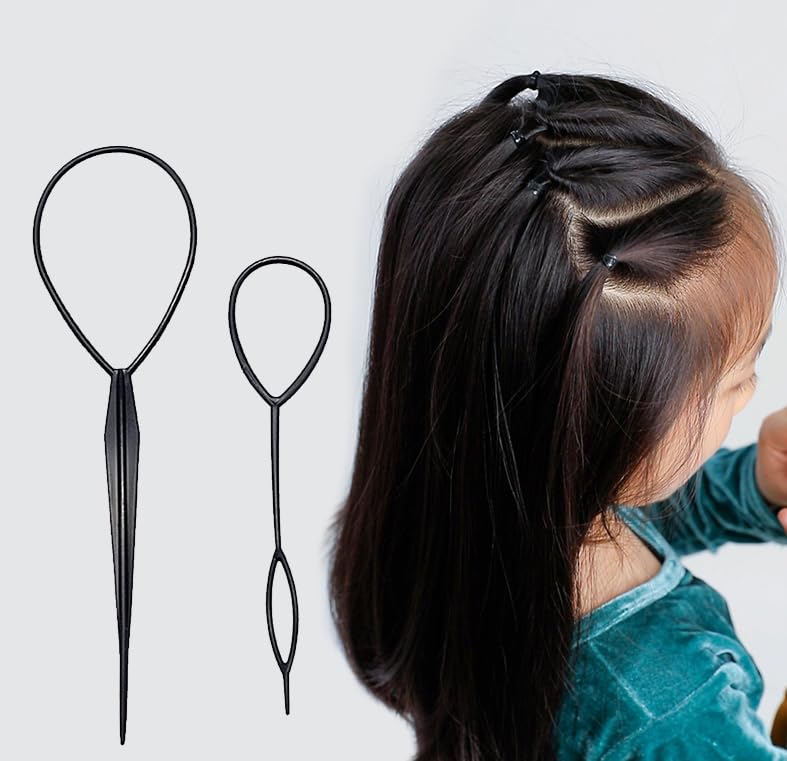 1Set(2pcs) Plastic Magic Hair Braid Ponytail Maker Clip Tool Simple Diy Hair Style Accessories Styling (Black) Beauty & Personal Care ASEANAO