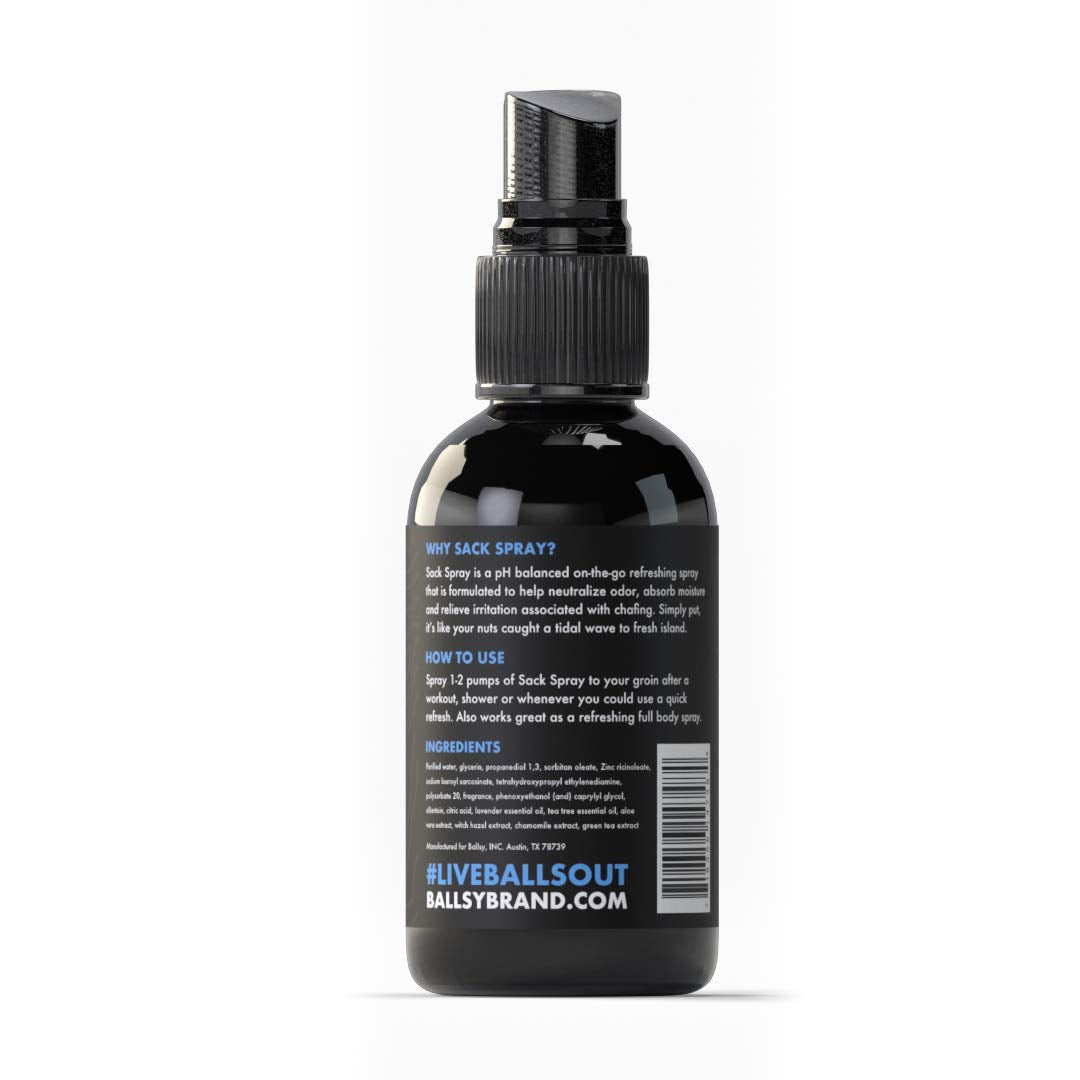 Ballsy Body & Groin Spray - Deodorant for Men - Neutralize Odor & Skin Irritation w/Tea Tree & Aloe Vera Extracts - Cruelty, Sulfate & Paraben-Free Beauty and Personal Care Ballsy