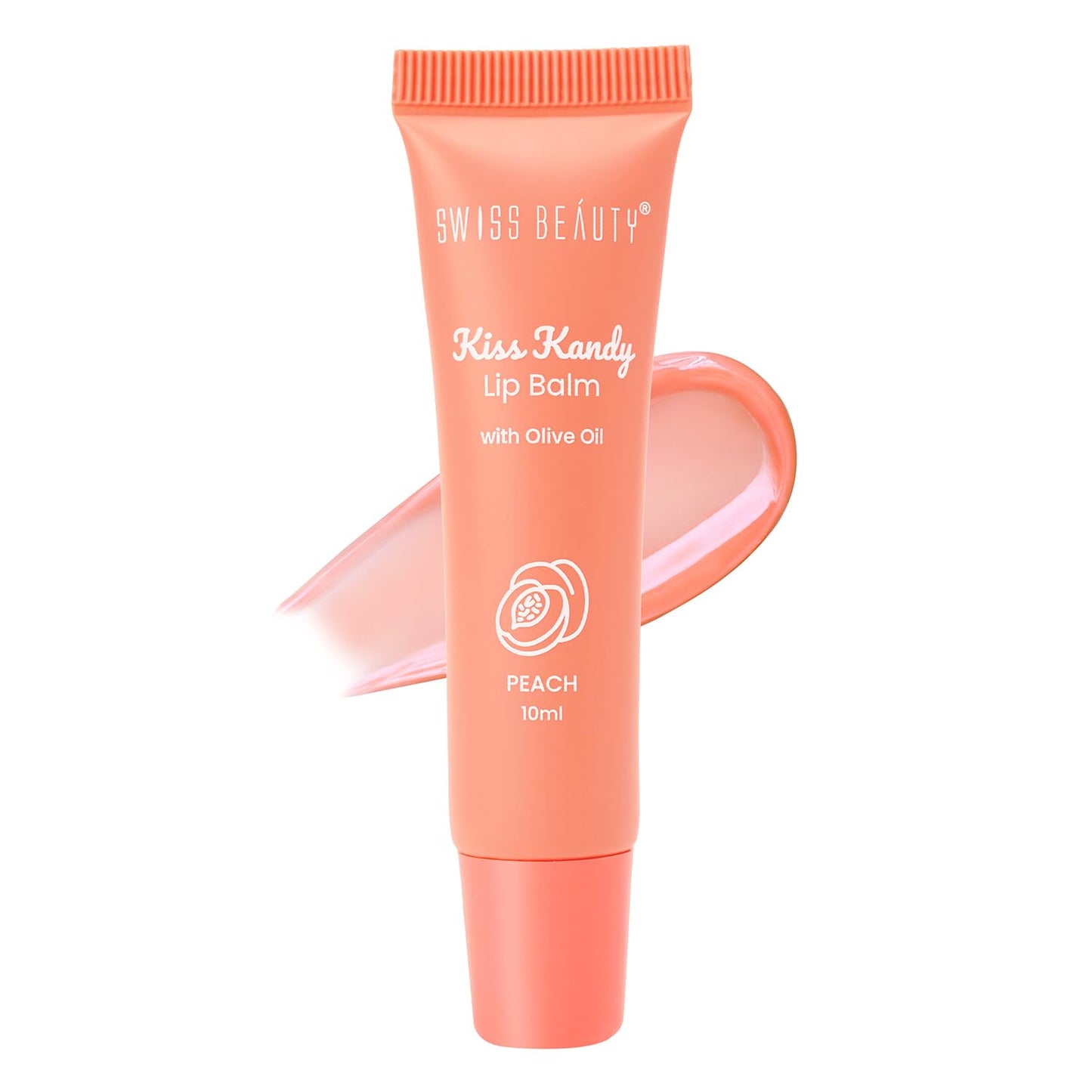 Swiss Beauty Kiss Kandy Lip Balm with Olive Oil - Moisturising - Non-Sticky - Soft & Smooth Lips - Shade - Peach, 10ml Beauty and Personal Care SWISS BEAUTY