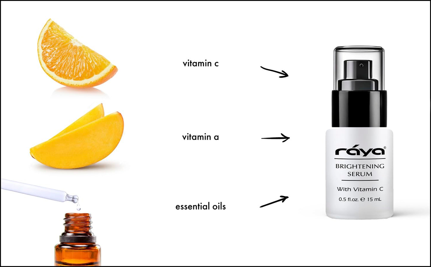 RAYA Brightening Serum (517) | Brightening and Color Restoring Facial Treatment for All Non-Sensitive Skin | Made with Vitamin-C and Vitamin-A Beauty & Personal Care Raya