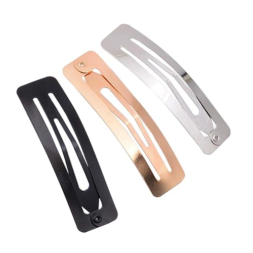 30Pcs No Slip Metal Snap Hair Clips Grips Hair Barrettes Rectangle BB Clips for Women Hair Accessories, 60mm (Silver, Black and Rose Gold) Beauty & Personal Care luzen