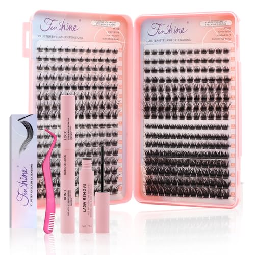 Cluster Eyelash Extension Kit, Extra Large Capacity Set, DIY Individual Lash Extension at Home… Beauty & Personal Care fenshine beauty