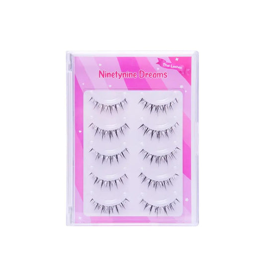 Ninetynine Dreams 5 Pairs Thai Strip Lashes Manhua Anime Eyelashes 8-13mm C+ Curl Beginner Friendly Lightweight & Reusable Lash Waterproof Spiky