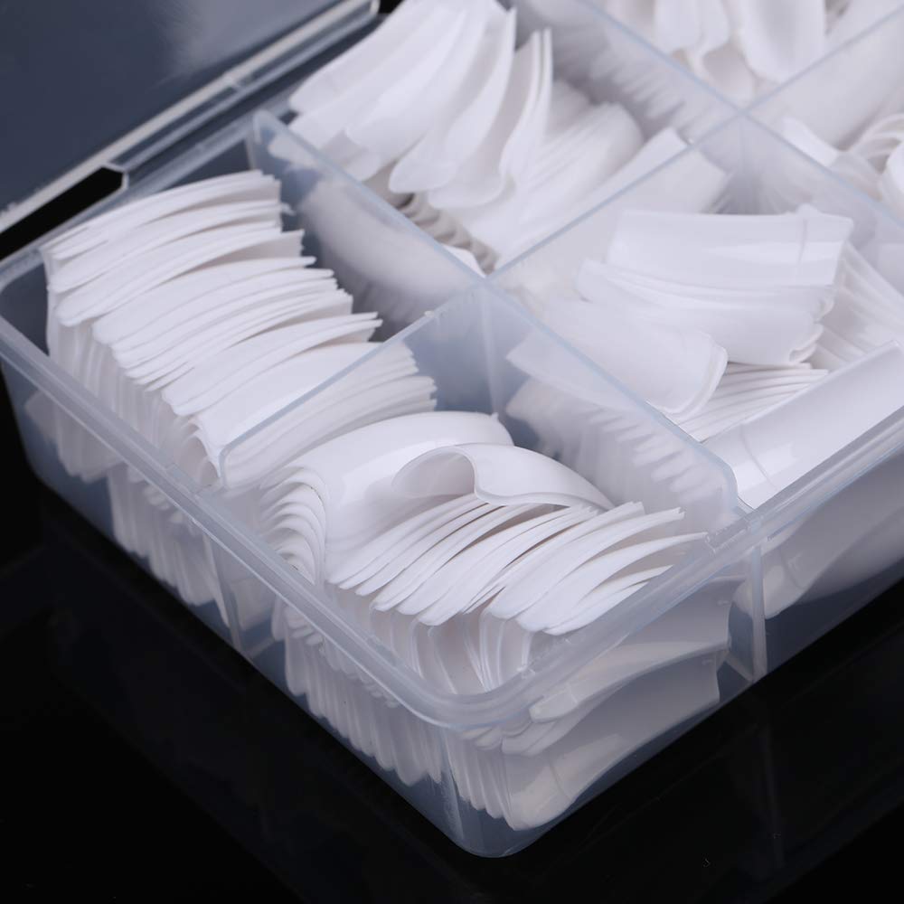 Yimart French False Nail Tips French Nail Art Tips 500pcs White French Acrylic Style Artificial False Nails Tips With Box (White) Beauty & Personal Care Yimart