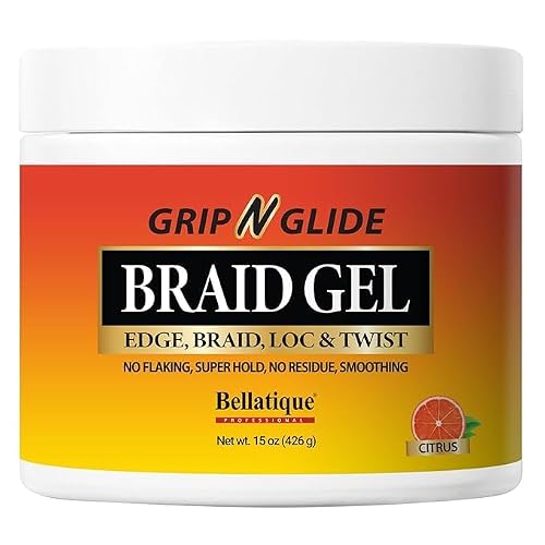 BELLATIQUE GRIP N GLIDE Braiding Gel Maximum Hold for LOC & Twist - No Flaking, No Whitening, Fast Drying, High Shine, Cool & Refreshing, Long Lasting Beauty & Personal Care BELLATIQUE