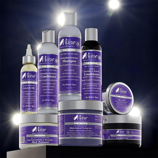 The Mane Choice The Alpha Crystal Orchid Biotin Infused Styling Gel, 16 Oz, Defines Curls & Smooths Edges, Hair Gel for Coily, Wavy & Curly Hair,