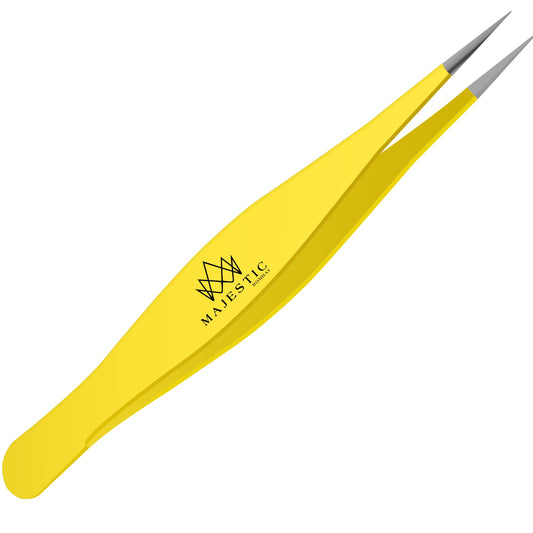 Majestic Bombay Fine Point Tweezers for Women and Men - Splinter Ticks, Facial, Brow and Ingrown Hair Removal-Sharp, Needle Nose, Surgical Tweezers Beauty and Personal Care Majestic Bombay