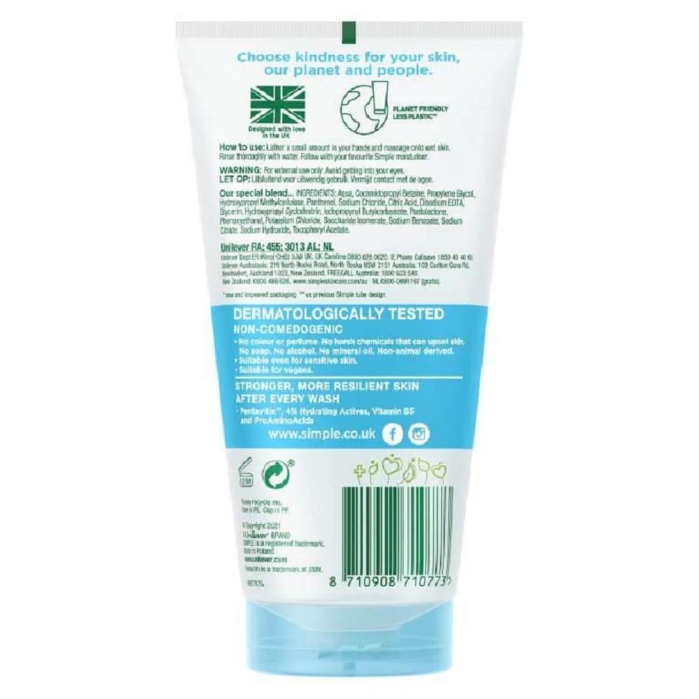 Simple Water Boost Micellar Gel Facial Wash, 5 Oz (150 ML) (1 Count) Beauty & Personal Care Simple