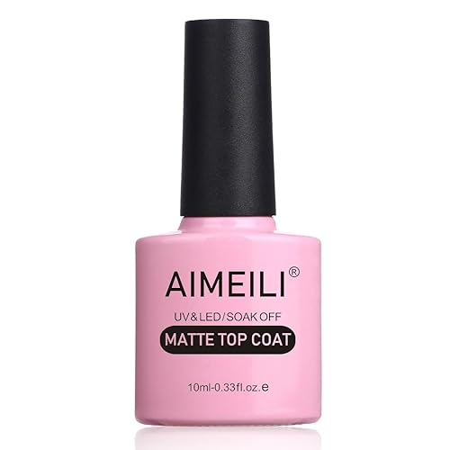AIMEILI Soak Off U V LED Hema Free Gel Nail Polish, Cruelty Free, Vegan, No Wipe Matte Top Coat 10ml Beauty & Personal Care AIMEILI
