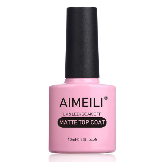 AIMEILI Soak Off U V LED Hema Free Gel Nail Polish, Cruelty Free, Vegan, No Wipe Matte Top Coat 10ml Beauty & Personal Care AIMEILI