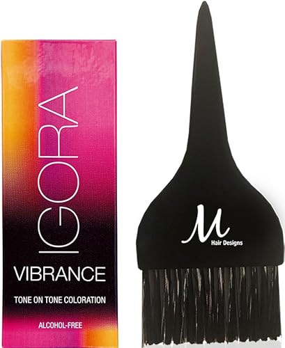 Igora Vibrance 0-89 Red Violet Concentrate Demi-Permanent Tone on Tone Alcohol Free Liquid Hair Color 60 ml and M Hair Designs Tint Brush (Bundle) Beauty & Personal Care M Hair Designs
