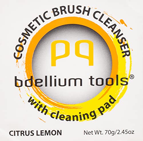 Bdellium Tools Cosmetic Brush Cleanser (Solid Brush Soap) with Cleaning Pad - Citrus Lemon Scent (Yellow) Beauty & Personal Care BDELLIUM TOOLS