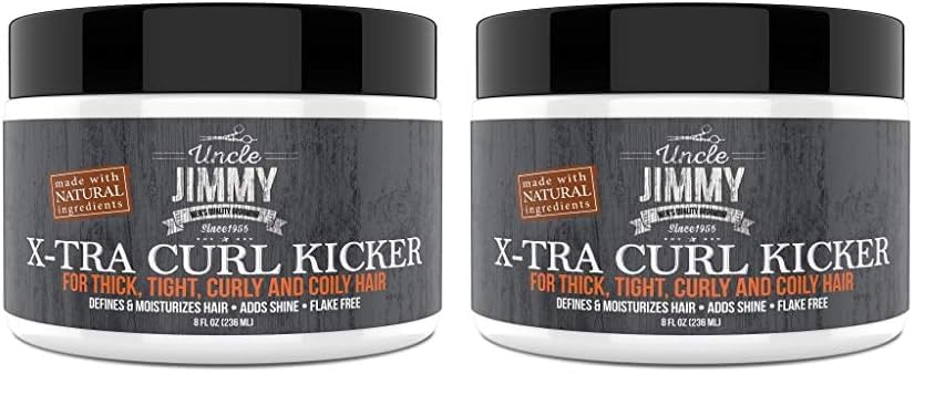 Uncle Jimmy X-TRA Curl-Kicker | Curl Enhancer & Moisturizer for Thick, Curly, Coily, Wavy & Frizzy Hair | Defines & Hydrates | 8oz (Pack of 2) Beauty & Personal Care Uncle Jimmy