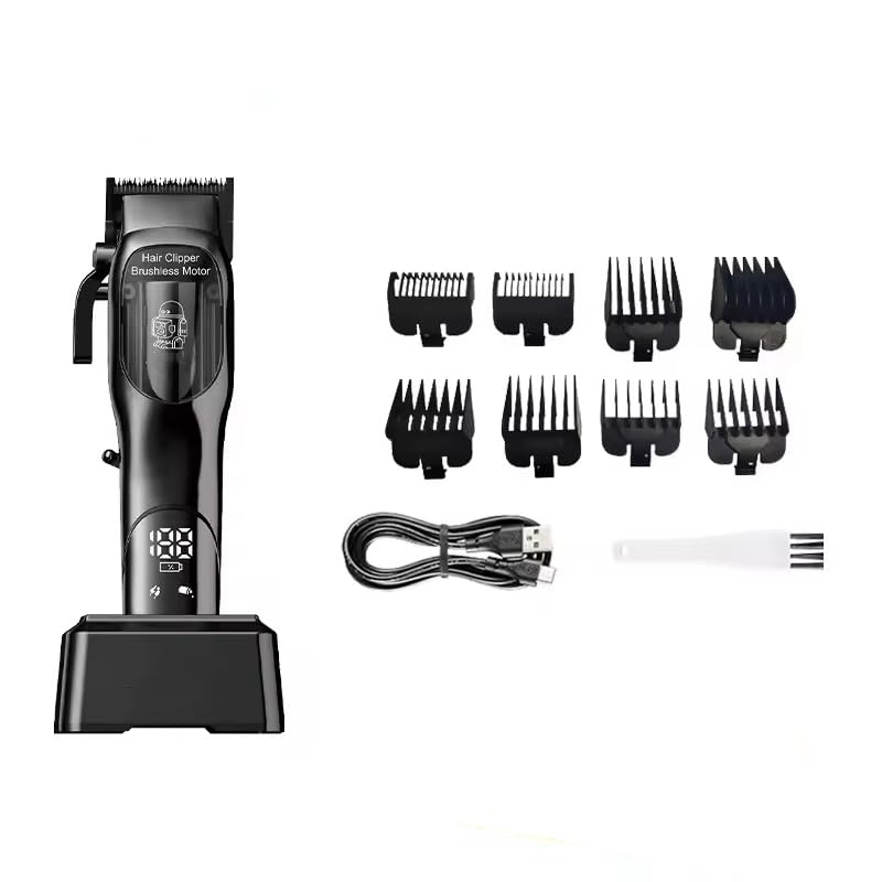 Professional Hair Clippers for Men with Superior Precision, Cordless Barber with Multi Speed and LED Digital, Brushless Motor Cutting Machine Set Beauty and Personal Care QDKVTNDJZ