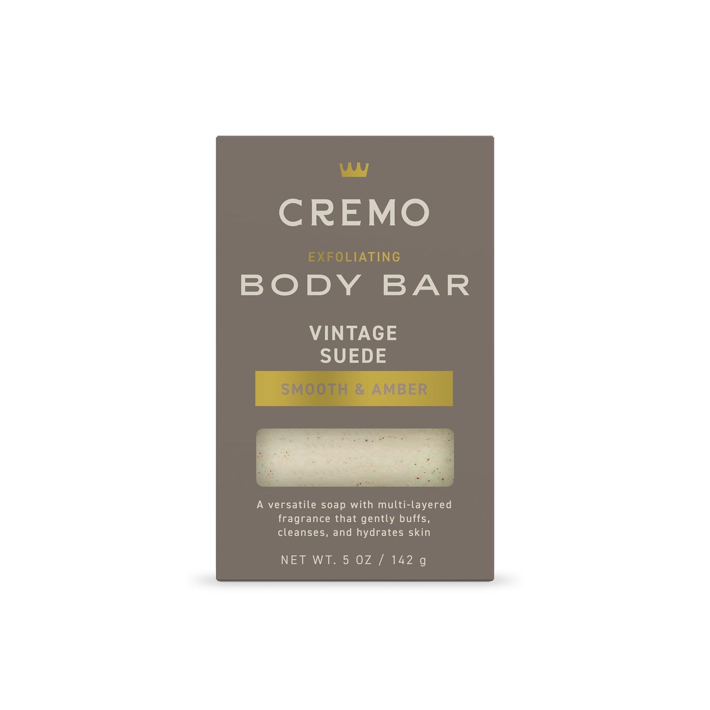 Cremo Exfoliating Body Bar for Men, Vintage Suede Scent, Multi-Layered Fragrance That Buffs, Cleanses and Hydrates Skin, 5oz Beauty & Personal Care Cremo
