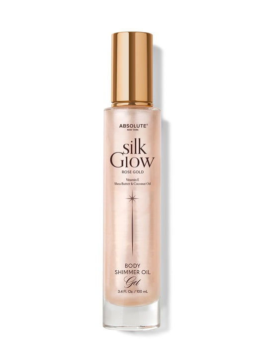 Absolute New York - Silk Glow Shimmer Mist Glow, Radiant, Shimmer Body & Face & Hair, Shea Butter, Coconut Oil, Vitamin E (SBGS04 Rose Gold Oil Gel Beauty & Personal Care Absolute New York