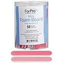 ForPro Professional Collection Mini Foam Board, Double-Sided Nail File, Pink, Black, 400/600 Grit, 3.5” l x .5” w, 50 Count Beauty & Personal Care ForPro Professional Collection
