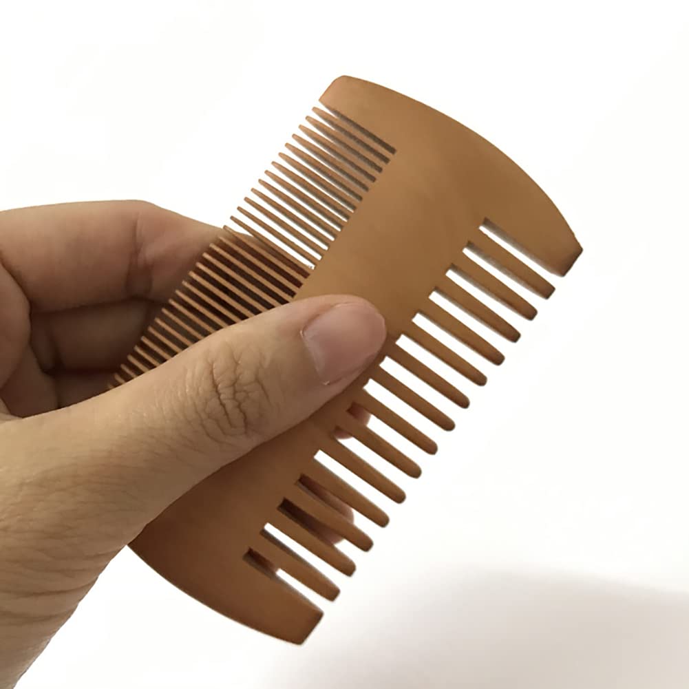 4 Pcs Wooden Beard Comb Double Sided Mustache Comb Beard Grooming Comb Fine Tooth Mustaches Comb Facial Hair Styling Comb for Men Beauty and Personal Care ccHuDE