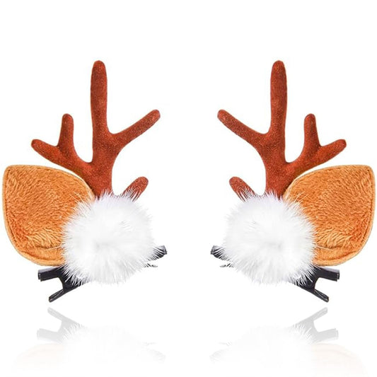 BARTOSI Christmas Hair Clips Reindeer Antlers Hair Clip Xmas Deer Antler Hairpins Holiday Hair Accessories for Women(Pack of 2) Beauty & Personal Care BARTOSI