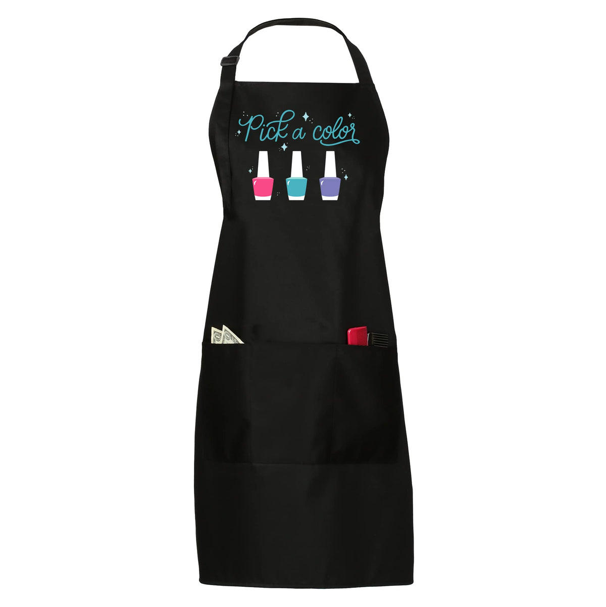 Pick A Color Nail Tech Apron - Nail Technician Apron for Women - Manicurists, Nail Art Supplies for Nail Salons, 3 Pocket Cosmetology Smock Beauty & Personal Care Plum Hill