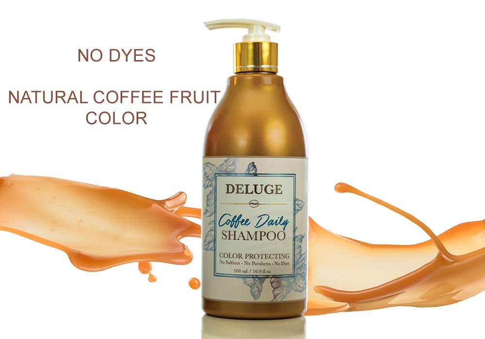 Deluge - Coffee Daily Shampoo and Conditioner -Gentle and Natural, SULFATE, Salt and PARABEN Free. NO Dyes. Made with Coffee Fruit, ARGAN Oil, Quinoa Beauty & Personal Care DELUGE