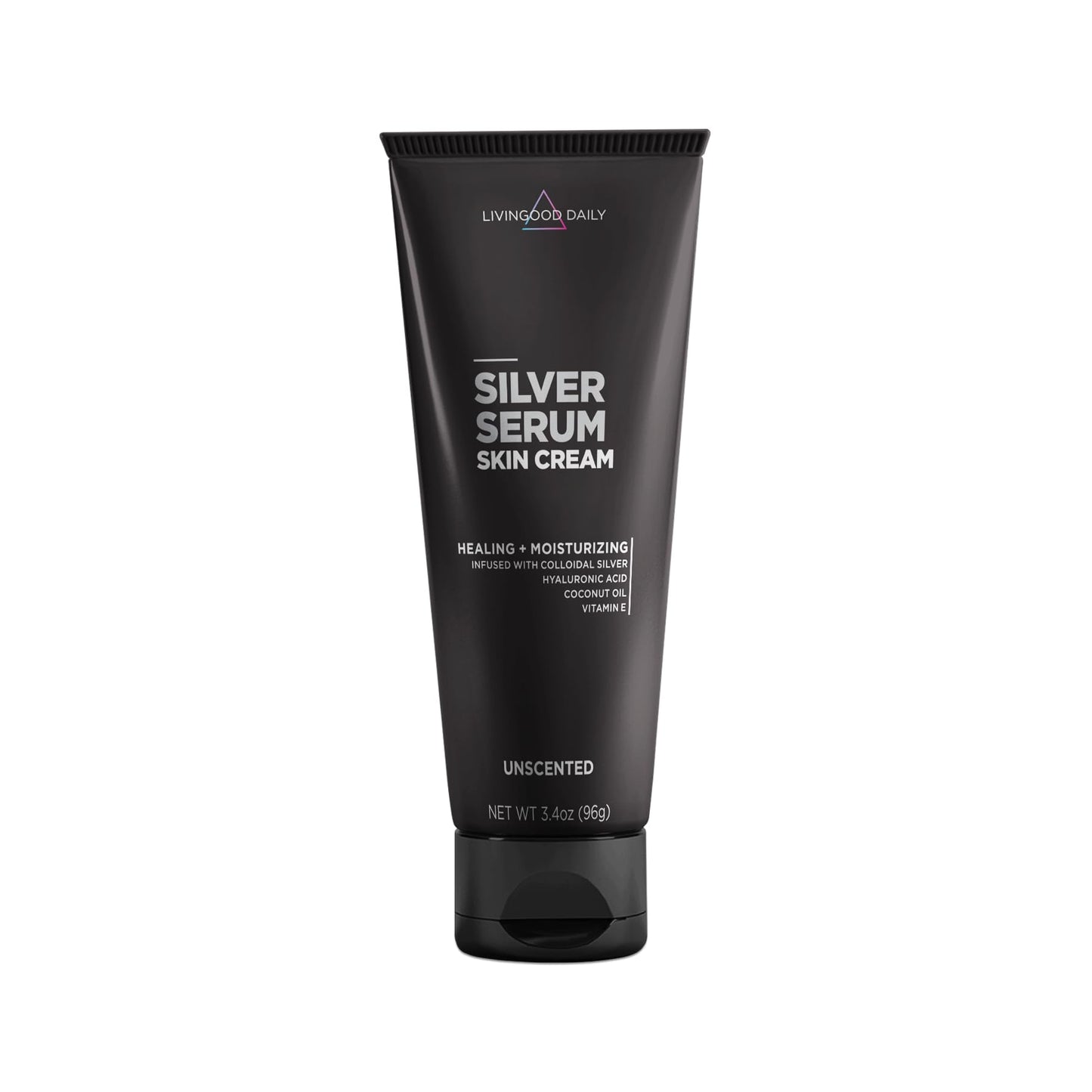 Livingood Daily Silver Serum Skin Cream, Moisturizing Body Cream with Colloidal Silver, Hyaluronic Acid, Coconut Oil & Vitamin E, Unscented Body Beauty & Personal Care Livingood Daily