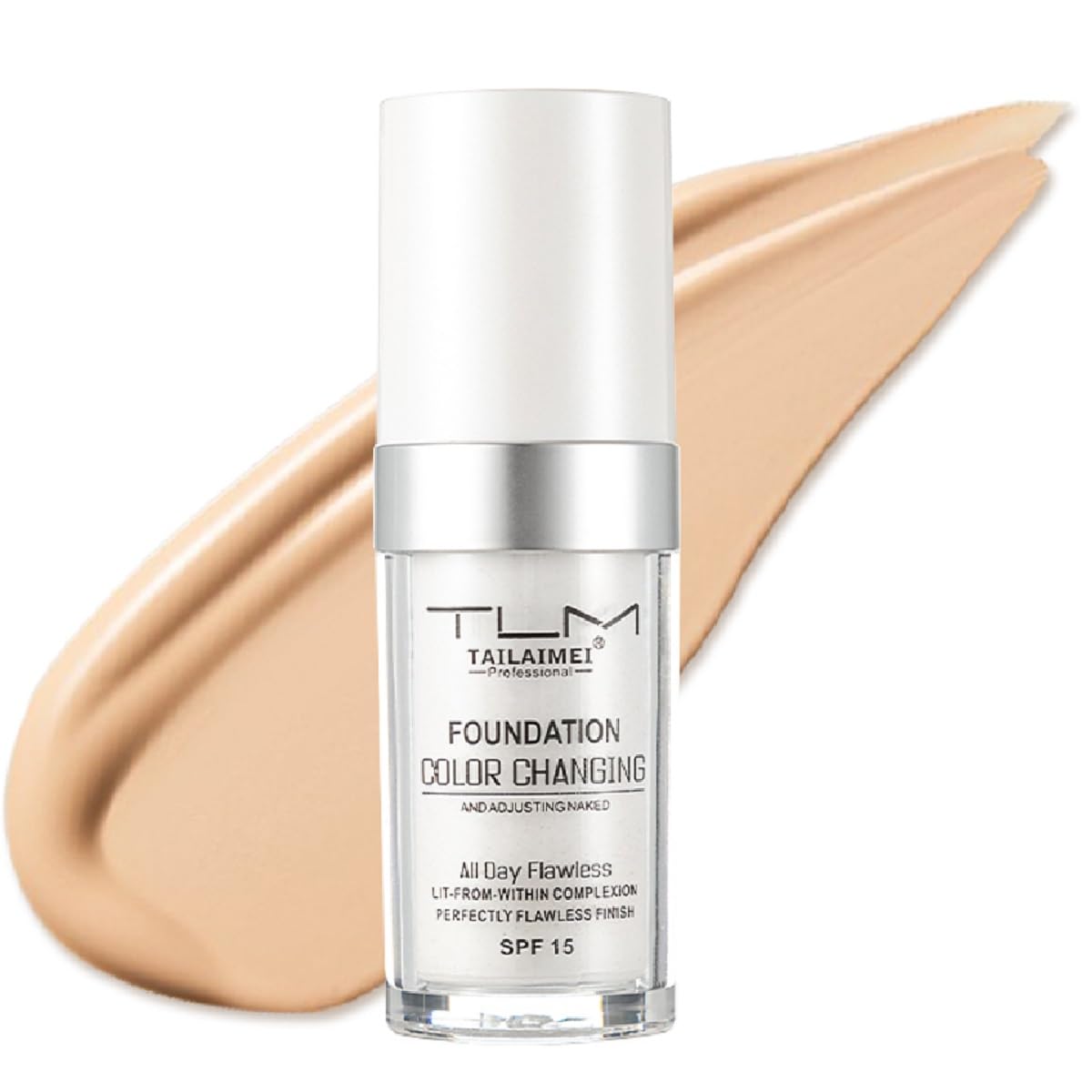TLM Foundation Color Changing,TLM Colour Changing Liquid Foundation Hides Wrinkles & Lines,BB Cream Makeup Base Concealer Cover Moisturizing Fluid Beauty & Personal Care nvyue