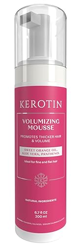 Kerotin Volumizing Mousse, Root Volumizer, Hair Thickening Styling Foam for Volume, Texture & Body, Tames Frizz & Flyaways, Ideal for Fine and Thin Beauty & Personal Care K Kerotin